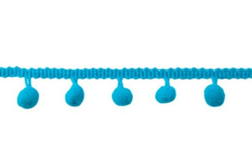 Bommelborte midi (18 mm), aqua, 0,5 m